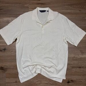 Vintage 90s polo golf ralph lauren white on white‎ textured polo